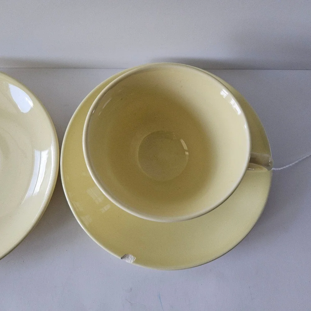 Lu-ray Pastels Persian Cream Cup & 2 Saucer Set Taylor Smith Taylor Vintage